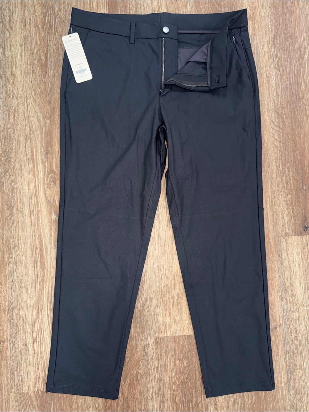 NWT- CRZYoga Men's Black Performance Pants - Slim Tech Trousers